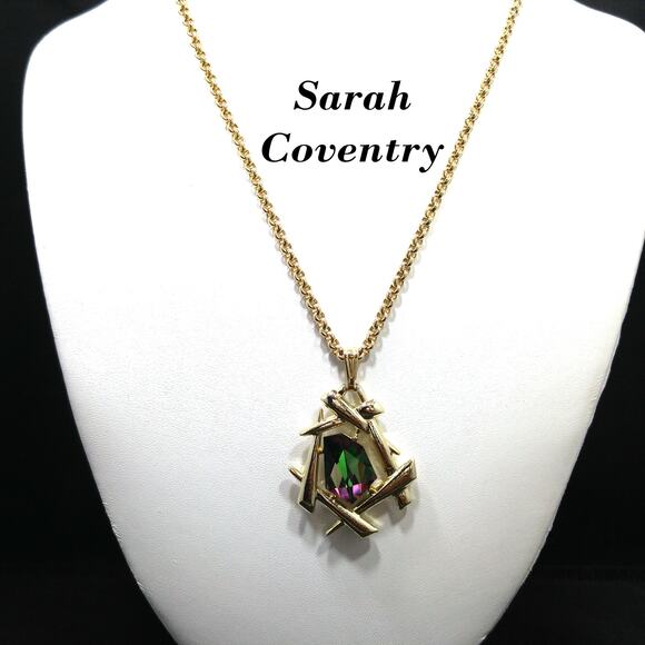 Sarah Coventry Watermelon Glass Necklace, 1970s - Picture 2 of 10